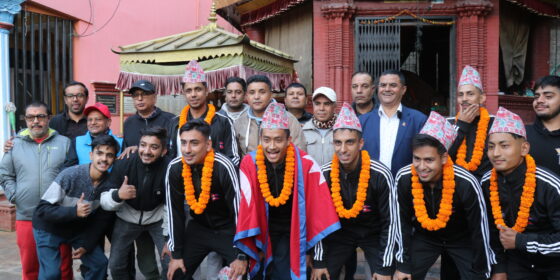 थ्रि भर्सेस थ्रि फुटबल च्याम्पियनसिपमा नेपाली टिम सहभागी हुदै